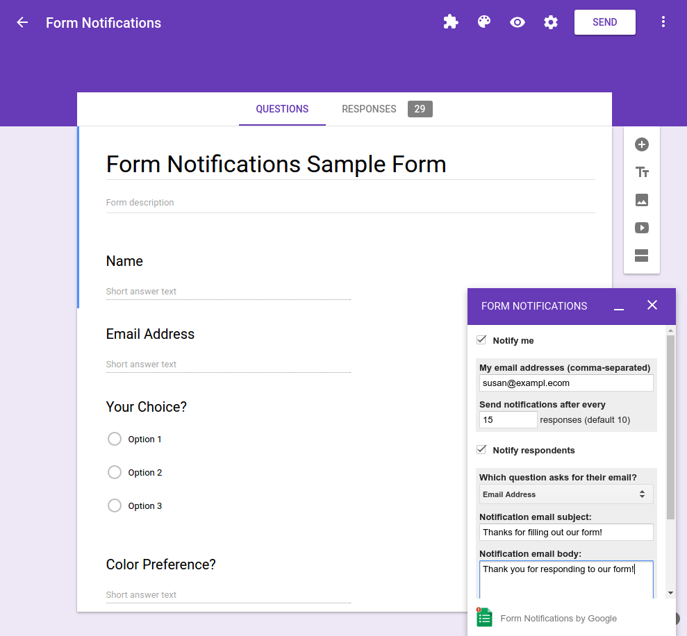 google forms